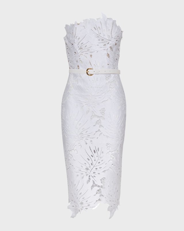 Tukano Lace Midi Dress with Leather Belt